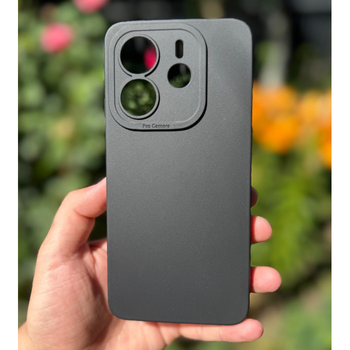 Силиконовый чехол Pro Camera для Xiaomi Redmi Note 14 4G (24117RN76E) Чёрный