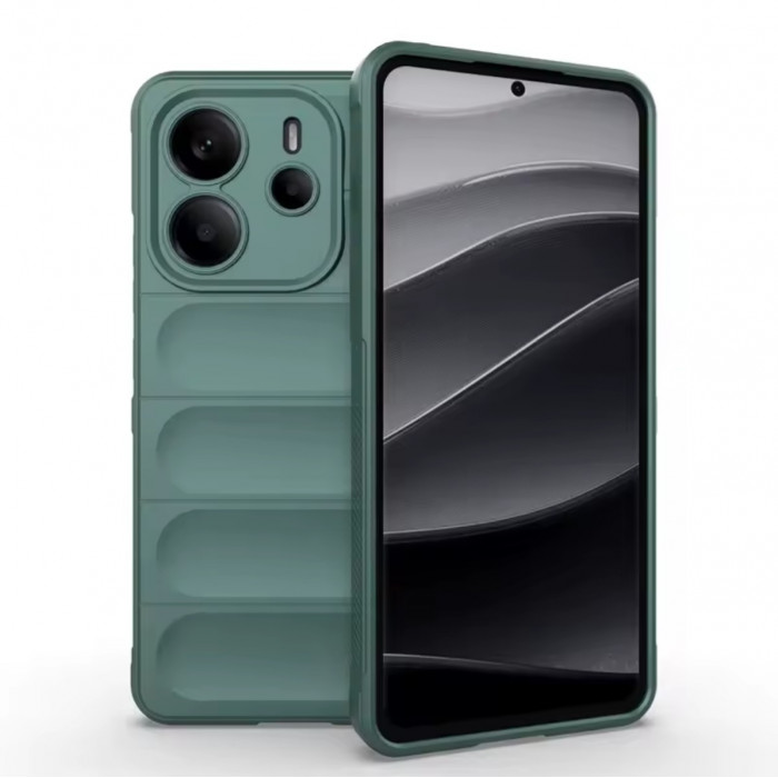 Силіконовий протиударний чохол для Xiaomi Redmi Note 14 4G (24117RN76G) Темно-зелений
