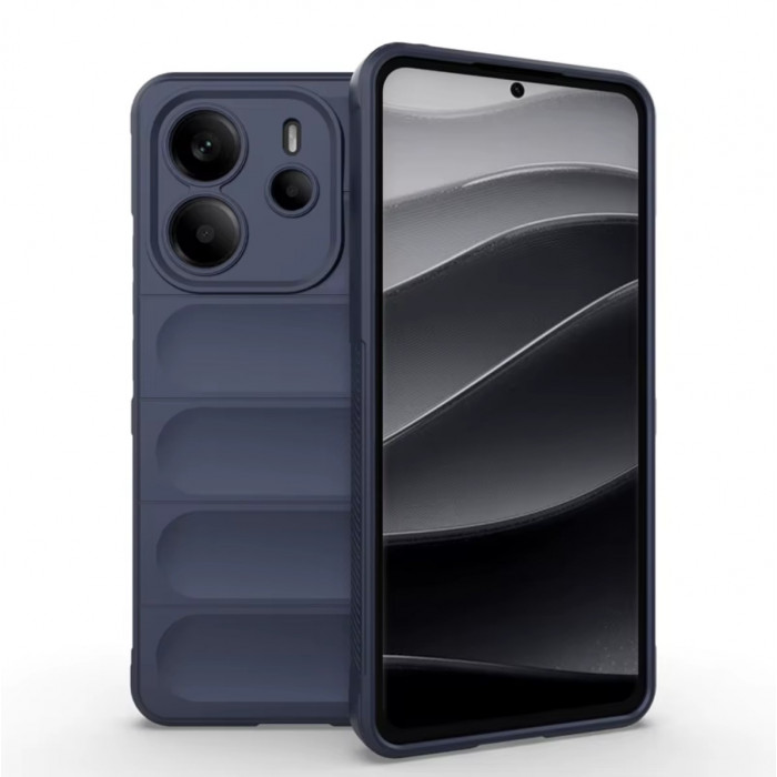 Силиконовый противоударный чехол для Xiaomi Redmi Note 14 5G Тёмно-синий