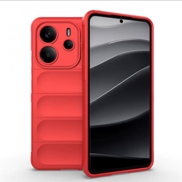 Силиконовый противоударный чехол для Xiaomi Redmi Note 14 4G (24117RN76G) Красный