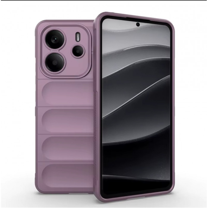 Силиконовый противоударный чехол для Xiaomi Redmi Note 14 4G (24117RN76G) Лавандовый