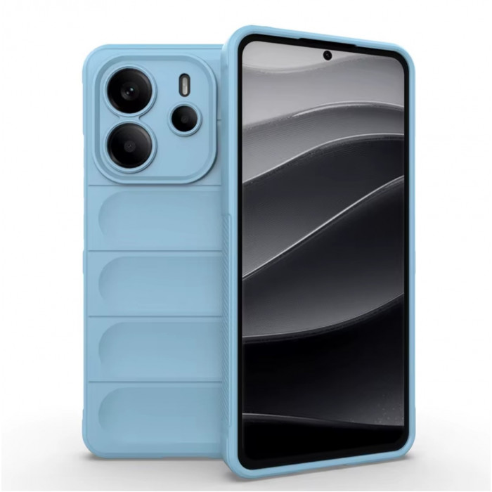 Силиконовый противоударный чехол для Xiaomi Redmi Note 14 4G (24117RN76G) Голубой