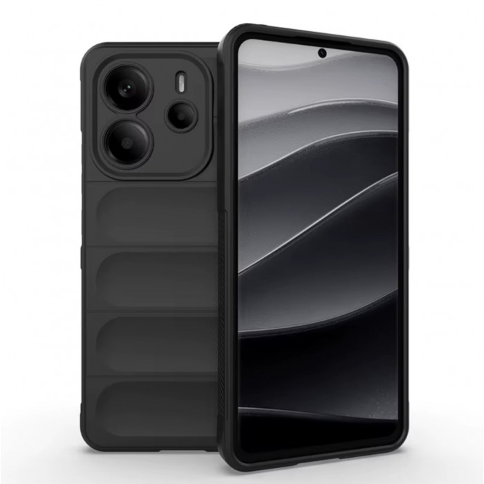 Силиконовый противоударный чехол для Xiaomi Redmi Note 14 5G Черный