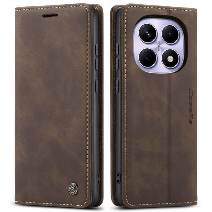 Чохол-книжка CaseMe із нубуку для Xiaomi Redmi Note 15 5G Темно-коричневий