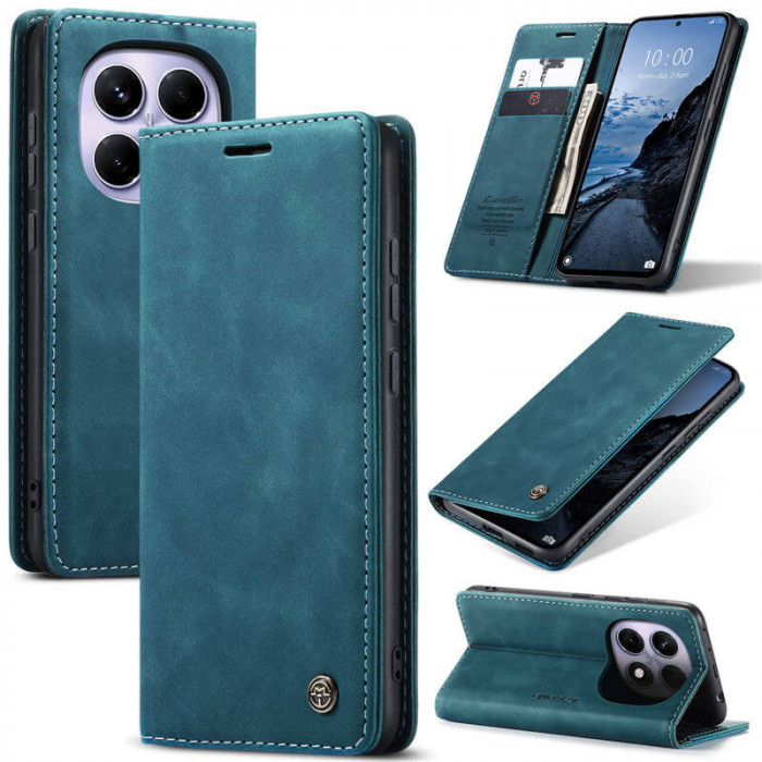 Чохол-книжка CaseMe із нубуку для Xiaomi Redmi Note 15 5G Бірюзовий