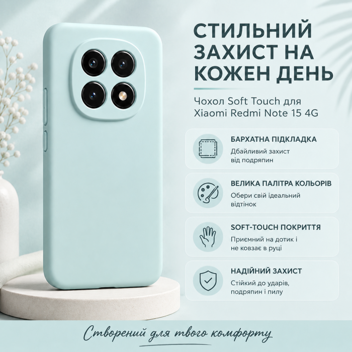 Силіконовий чохол Soft Touch для Xiaomi Redmi Note 15 5G Голубий