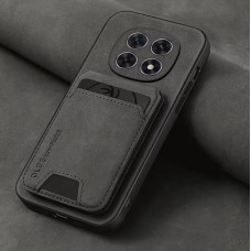 Кожаный чехол OLGE с держателем для карточек для Xiaomi Redmi Note 15 4G Черный