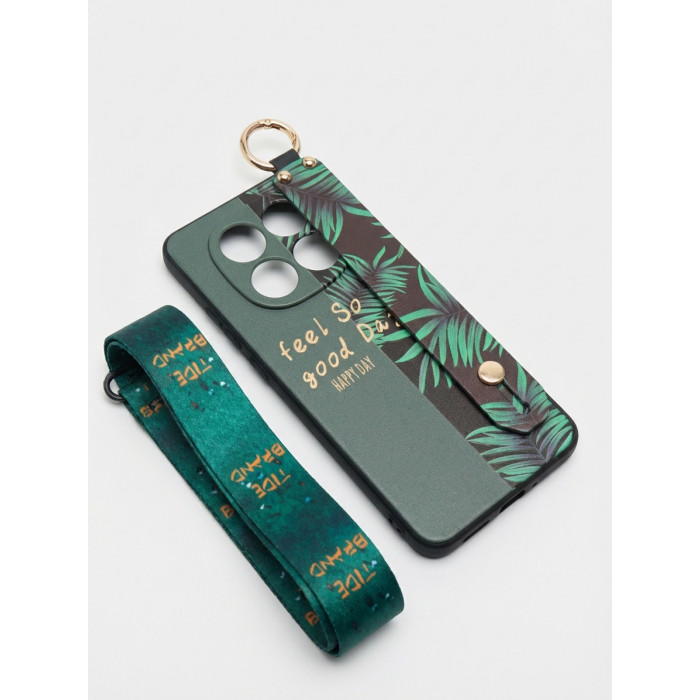 Силіконовий чохол для Xiaomi Redmi Note 14 Pro 5G з ремінцем-підставкою та на шию Happy Day