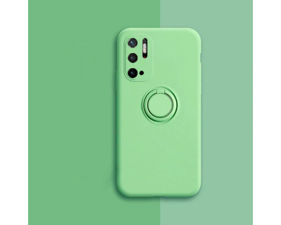 Силиконовый чехол Soft Touch с кольцом-держателем для Xiaomi Poco M3 Pro 5G Зеленый