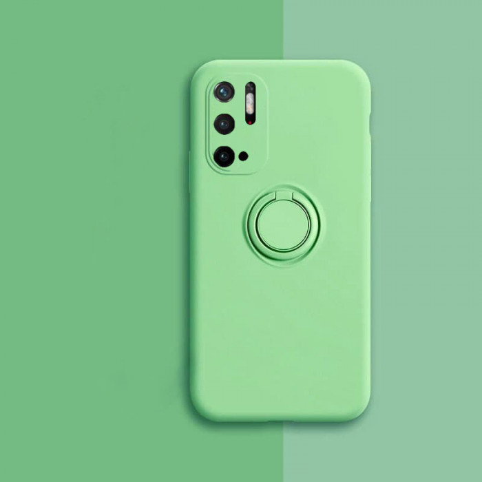 Силиконовый чехол Soft Touch с кольцом-держателем для Xiaomi Poco M3 Pro 5G Зеленый