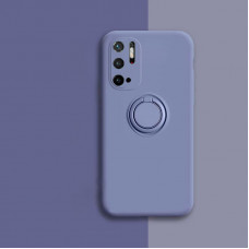 Силиконовый чехол Soft Touch с кольцом-держателем для Xiaomi Poco M3 Pro 4G Серо-синий