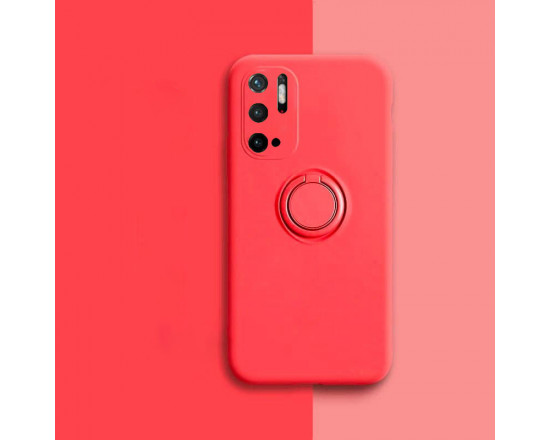 Силиконовый чехол Soft Touch с кольцом-держателем для Xiaomi Redmi Note 10 5G Красный