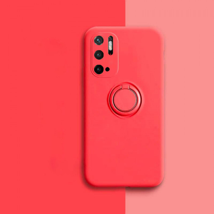 Силиконовый чехол Soft Touch с кольцом-держателем для Xiaomi Redmi Note 10 5G Красный