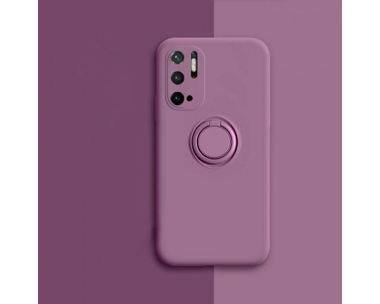 Силиконовый чехол Soft Touch с кольцом-держателем для Xiaomi Redmi Note 10 5G Фиолетовый