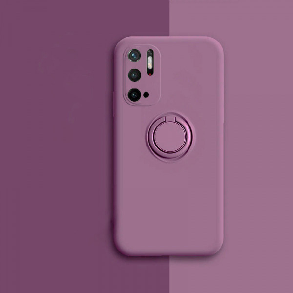 Силиконовый чехол Soft Touch с кольцом-держателем для Xiaomi Poco M3 Pro 4G Фиолетовый