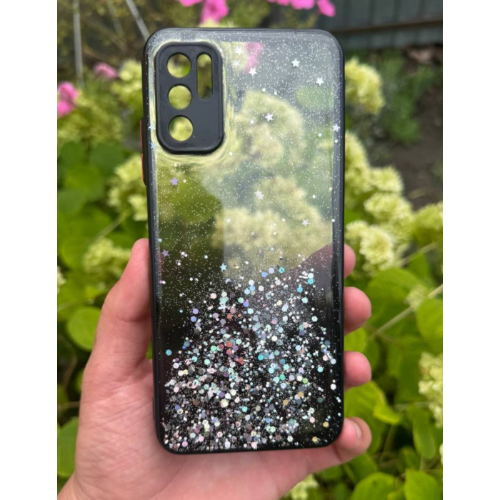 Чехол Stardust с цветными бортиками для Xiaomi Redmi Note 10 5G Черный