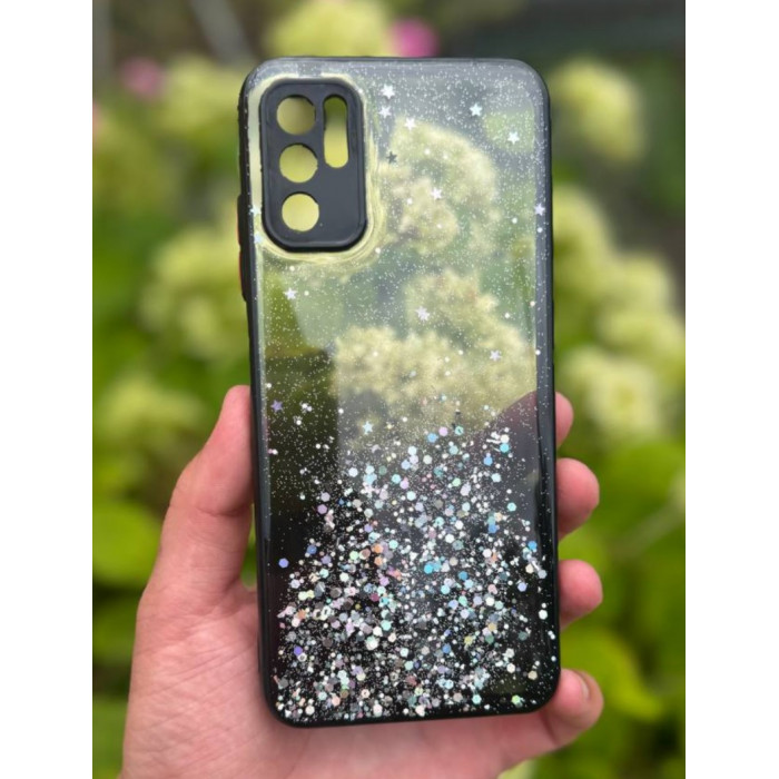 Чехол Stardust с цветными бортиками для Xiaomi Redmi Note 10 5G Черный