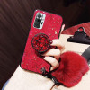 Силиконовый чехол с попсокетом и меховым помпоном для Xiaomi Redmi Note 10 Pro Красный Силиконовый чехол с попсокетом и меховым помпоном для Xiaomi Redmi Note 10 Pro Красный