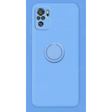 Силиконовый чехол Soft Touch с кольцом-держателем для Xiaomi Redmi Note 10 Pro Лавандовый