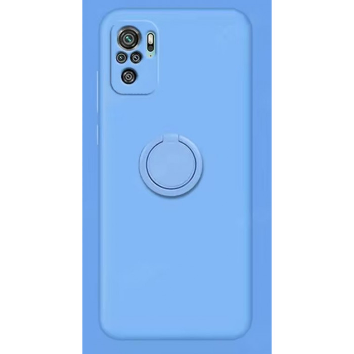 Силиконовый чехол Soft Touch с кольцом-держателем для Xiaomi Redmi Note 10 Pro Лавандовый