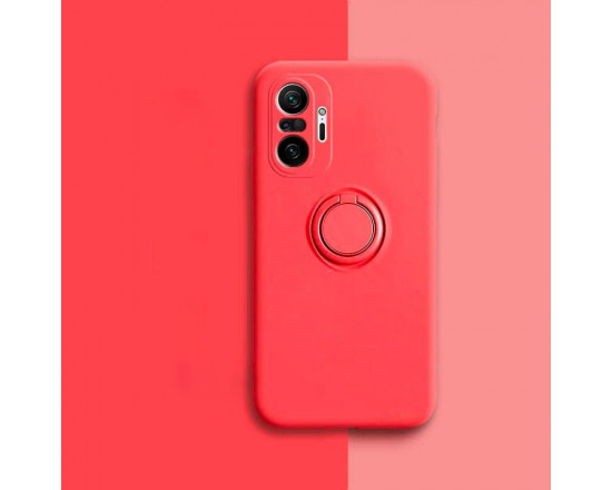 Силиконовый чехол Soft Touch с кольцом-держателем для Xiaomi Redmi Note 10 Pro Красный