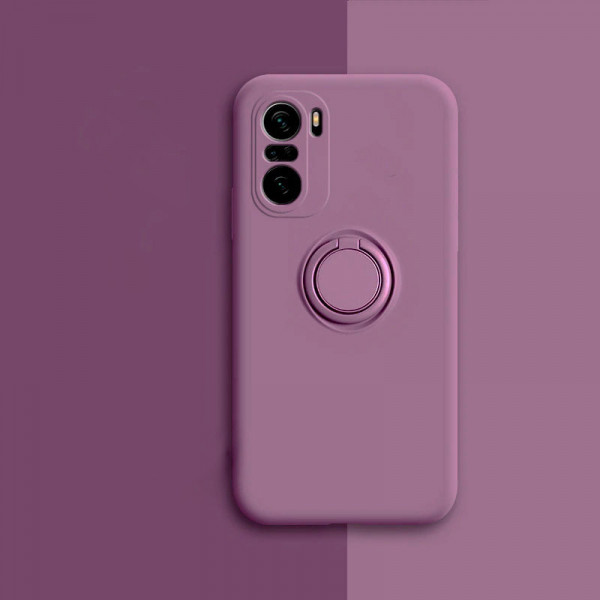 Силиконовый чехол Soft Touch с кольцом-держателем для Xiaomi Redmi Note 10/10s Фиолетовый