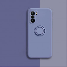 Силиконовый чехол Soft Touch с кольцом-держателем для Xiaomi Redmi Note 10/10s Серо-синий