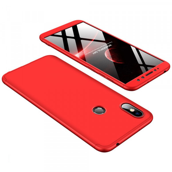 Матовый защитный чехол GKK 360° для Xiaomi Redmi S2 Красный