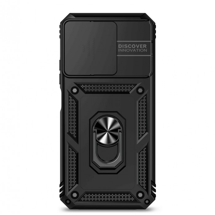 Ультратонкий противоударный чехол Camshield для Xiaomi Redmi 15C 171мм с кольцом-держателем Черный