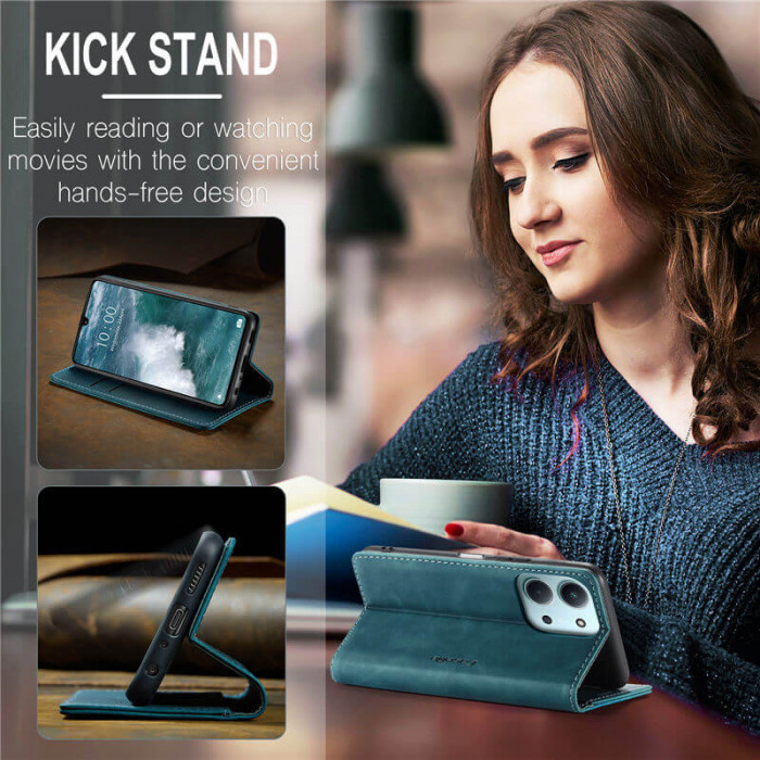 Чехол-книжка CaseMe из нубука для Xiaomi Redmi 15C 173mm Бирюзовый