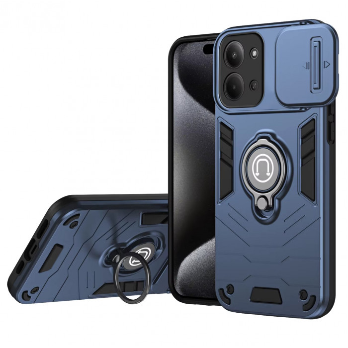 Протиударний чохол Camshield для Xiaomi Redmi 15C 173mm з кільцем-тримачем Синій