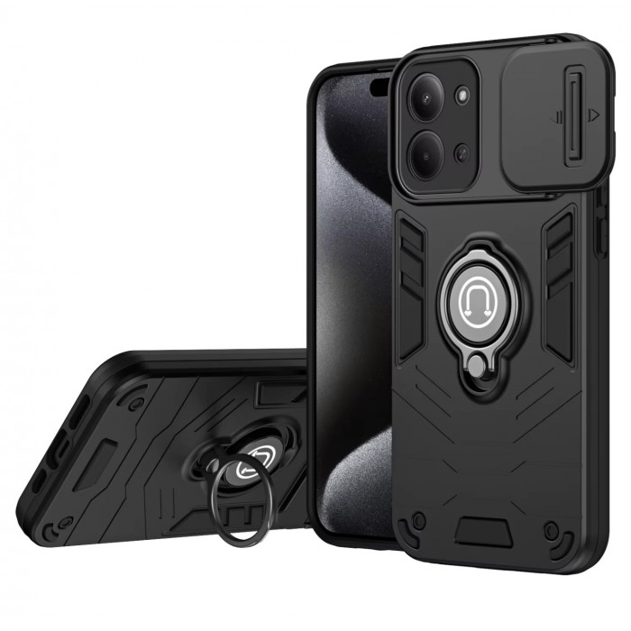 Протиударний чохол Camshield для Xiaomi Redmi 15C 173mm з кільцем-тримачем Чорний