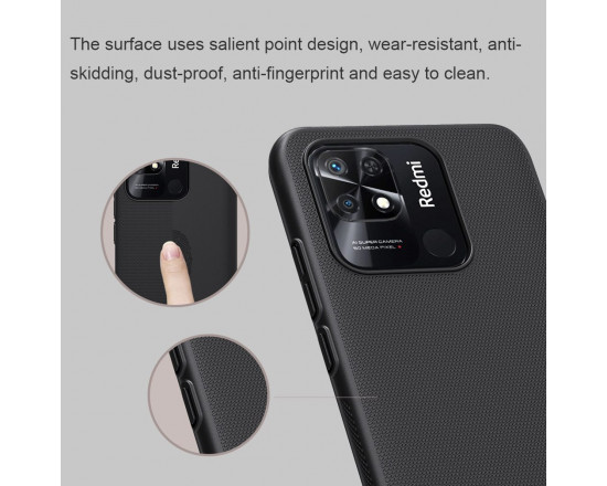 Чехол бампер Nillkin Frosted shield для Xiaomi Redmi 10c Чёрный