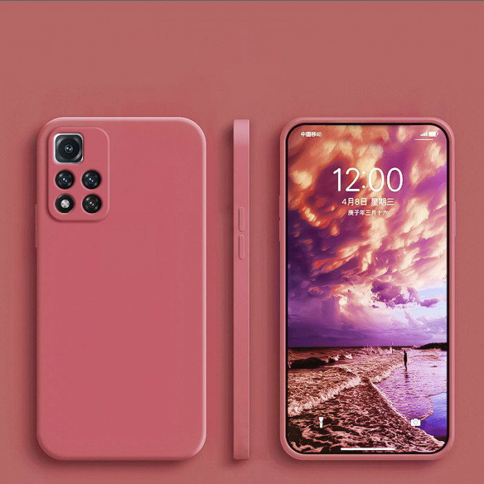 Силиконовый чехол Soft Touch для Xiaomi Poco M4 Pro 5G Малиновый