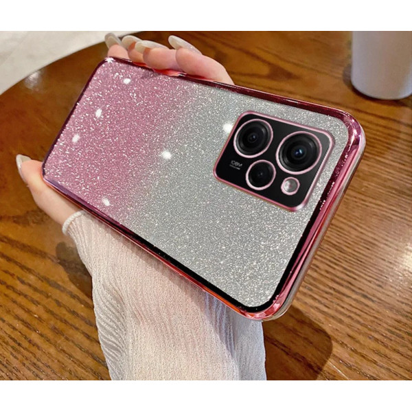 Чехол с блестками и защитой камеры для Xiaomi Redmi 12 Розовый