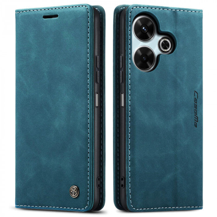 Чехол-книжка CaseMe из нубука для Xiaomi Poco F6 Бирюзовый