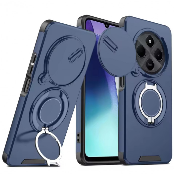 Протиударний чохол Camshield для Xiaomi Redmi 14C з кільцем-тримачем Синій