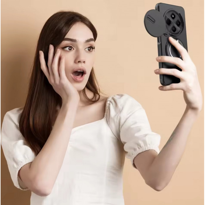 Протиударний чохол Camshield для Xiaomi Redmi 14C з кільцем-тримачем Чорний