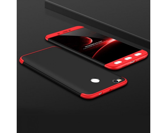 Матовый защитный чехол GKK 360° для Xiaomi Redmi 4x Черно-красный