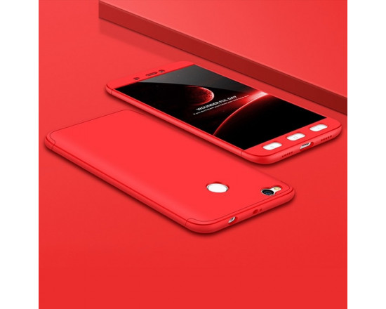 Матовый защитный чехол GKK 360° для Xiaomi Redmi 4x Красный