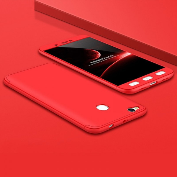 Матовий захисний чохол GKK 360° для Xiaomi Redmi 4x Червоний
