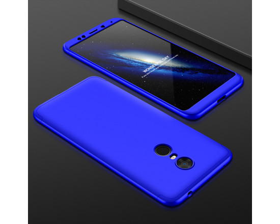 Матовый защитный чехол GKK 360° для Xiaomi Redmi 5 Plus Синий