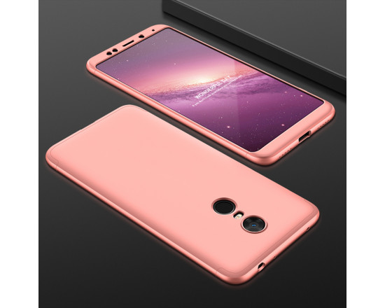 Матовый защитный чехол GKK 360° для Xiaomi Redmi 5 Розовый