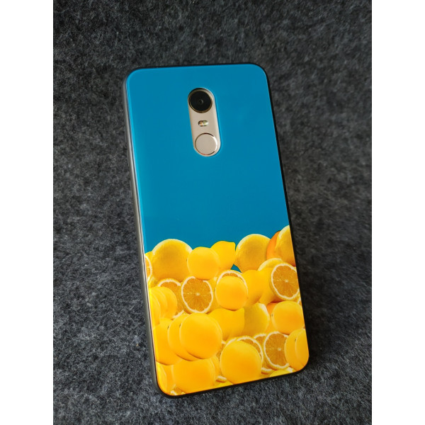 Глянцевый силиконовый бампер для Xiaomi Redmi 5 Plus с картинкой Лимоны