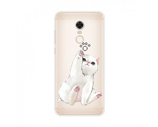 Силіконовий чохол для Xiaomi Redmi 5 Plus з зображенням Біле кошеня