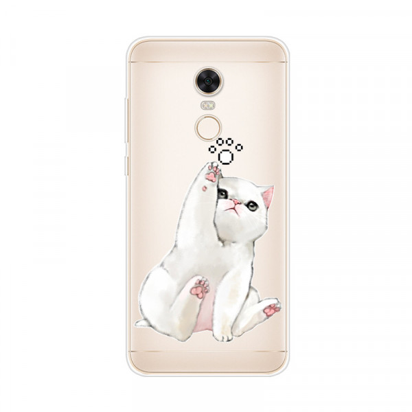 Силіконовий чохол для Xiaomi Redmi 5 Plus з зображенням Біле кошеня