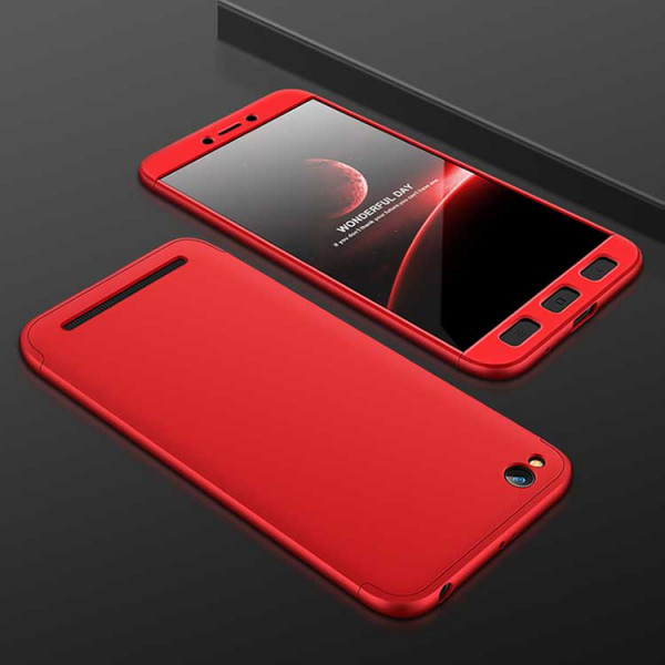 Матовый защитный чехол GKK 360° для Xiaomi Redmi 5a Красный