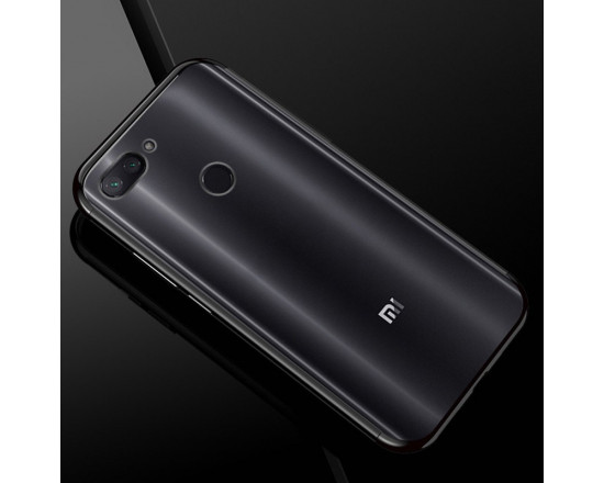Силиконовый чехол с цветными рамками для Xiaomi Redmi 6 Черный