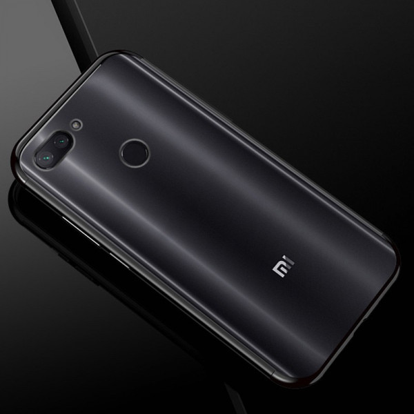 Силиконовый чехол с цветными рамками для Xiaomi Redmi 6 Черный
