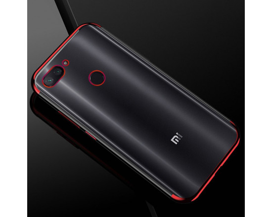 Силиконовый чехол с цветными рамками для Xiaomi Redmi 6 Красный